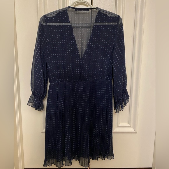 ZARA navy blue polka-dot dress - Picture 4 of 4
